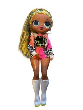 Duplicate listing. Fashion Doll in Neon Pink & Black Checker Outfit